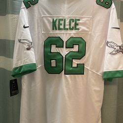 Rare One Of A Kind Jason Kelce White & Kelly Eagles Jersey