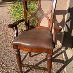 Two Leather Seat Counter Bar Stools