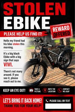Stolen Ebike vivi fat tire reward
