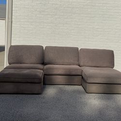 Brown Couch W Ottoman