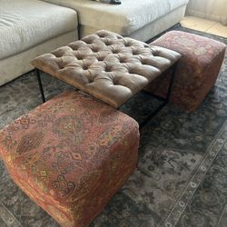Coffee Table And Ottomans 