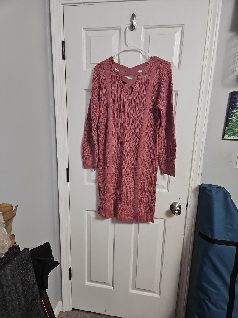 Versona Pink long sleeve sweater dress