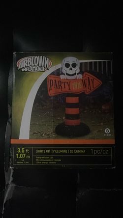 Gemmy Airblown Inflatable Halloween Party Sign 3.5ft