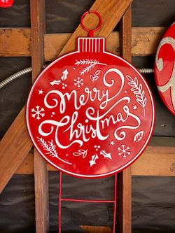 Merry Christmas Metal Ornament Yard Stake