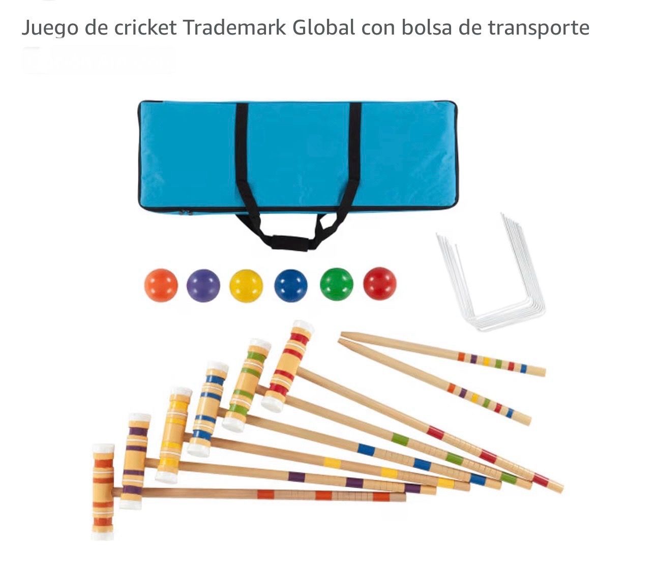 Juego de cricket Trademark Global con bolsa de transporte