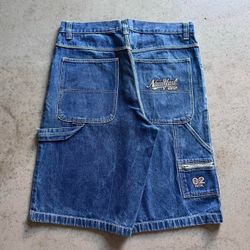 y2k 2000s baggy new york 02 skater jean shorts jorts