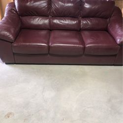 Leather Sofa Color Burgundy And Chair 