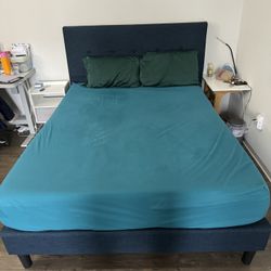 Queen bed frame with 10 inch mattress