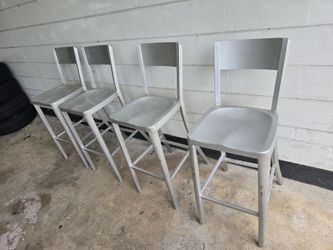 4 BARSTOOL ALUMINUM 30" HIGH SEAT TO THE FLOOR
