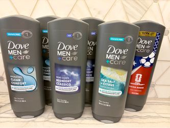 Dove Men+Care Body + Face Wash. Each bottle is 18 US FL OZ in variety of scents NEW