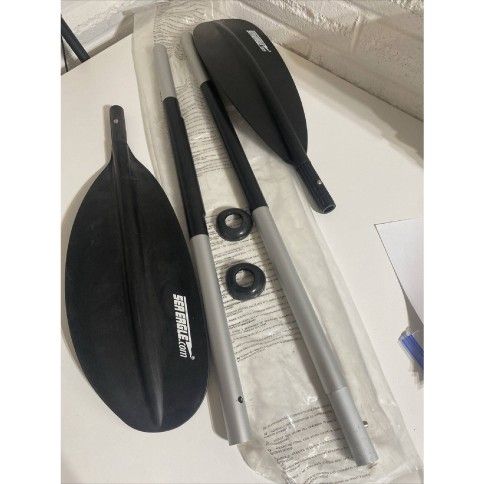 Sea Eagle Kayak 4 Part Aluminum Shaft Paddle Silver & Black - New