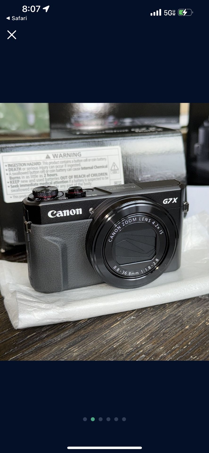 Canon G7X mark II