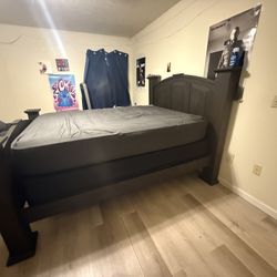 / Queen Solid Wood Bed Frame + Platform + Mattress - Heavy & Sturdy