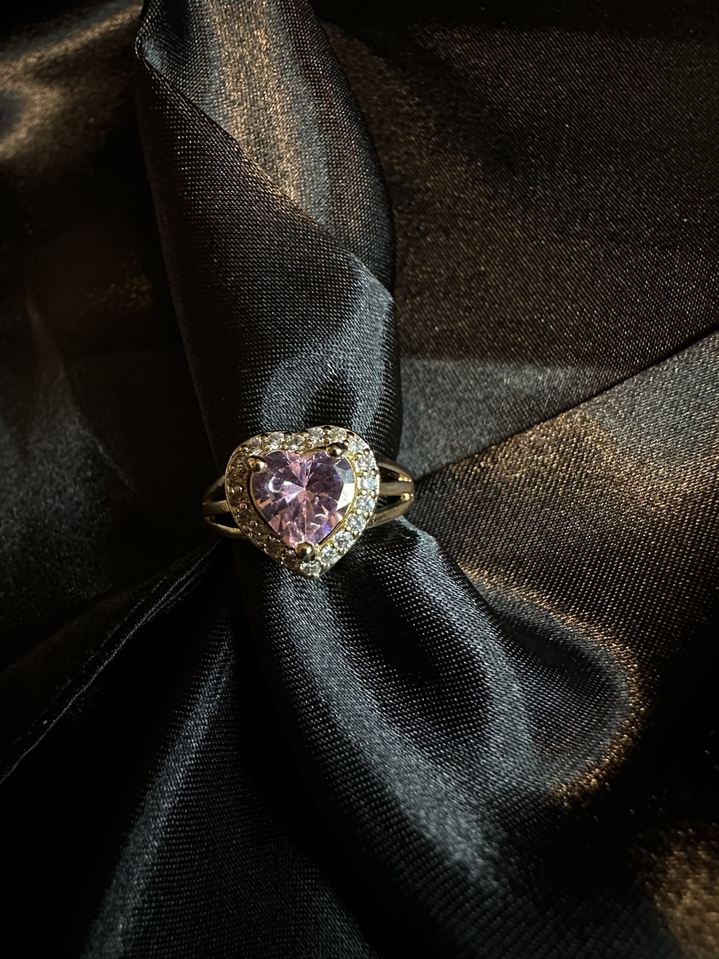 18k Gold Filled Pink Heart Ring 