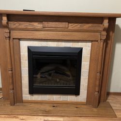Electric Fireplace With Wood Mantle