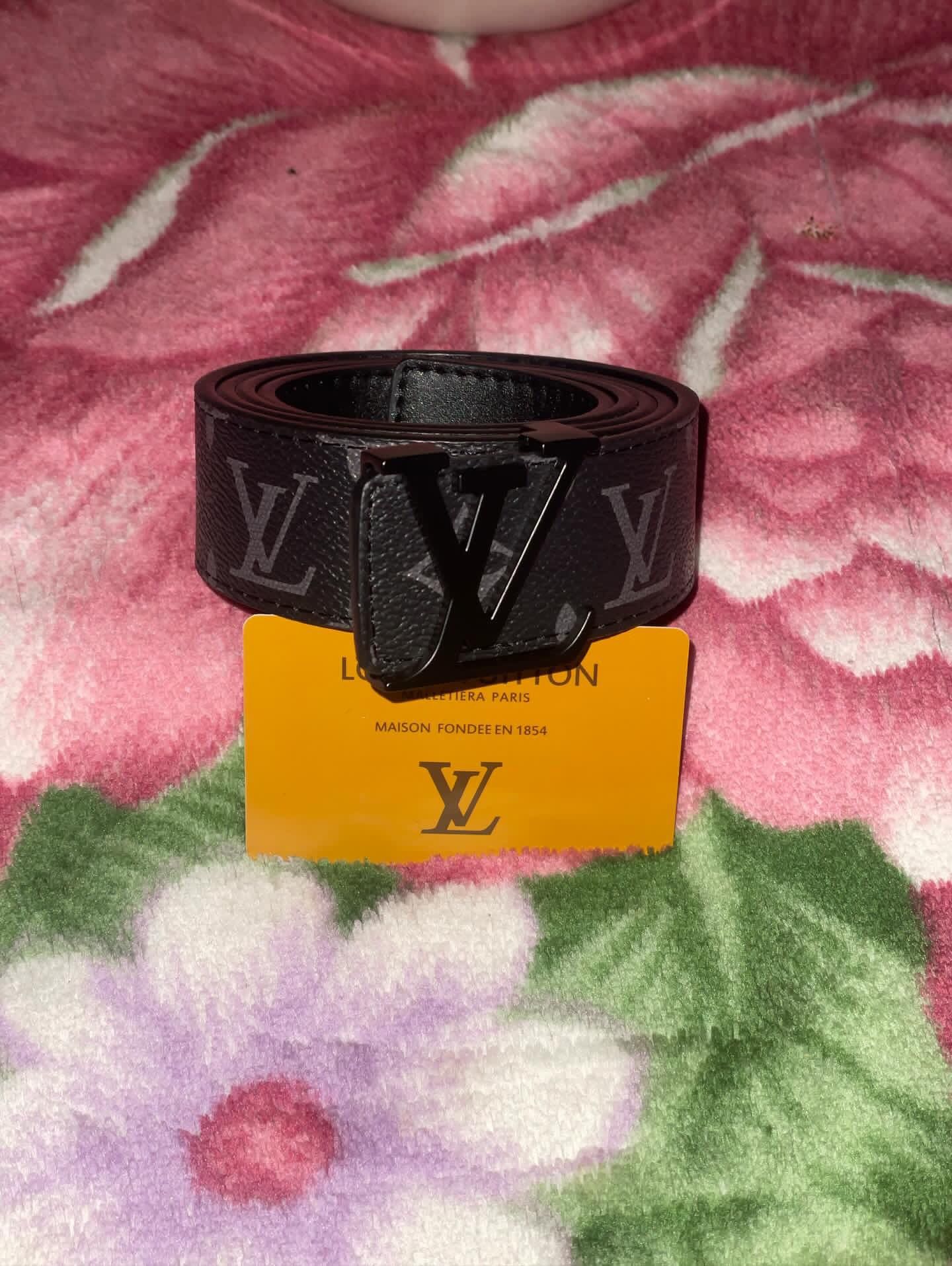 Black Flower Louis Vuitton Belt