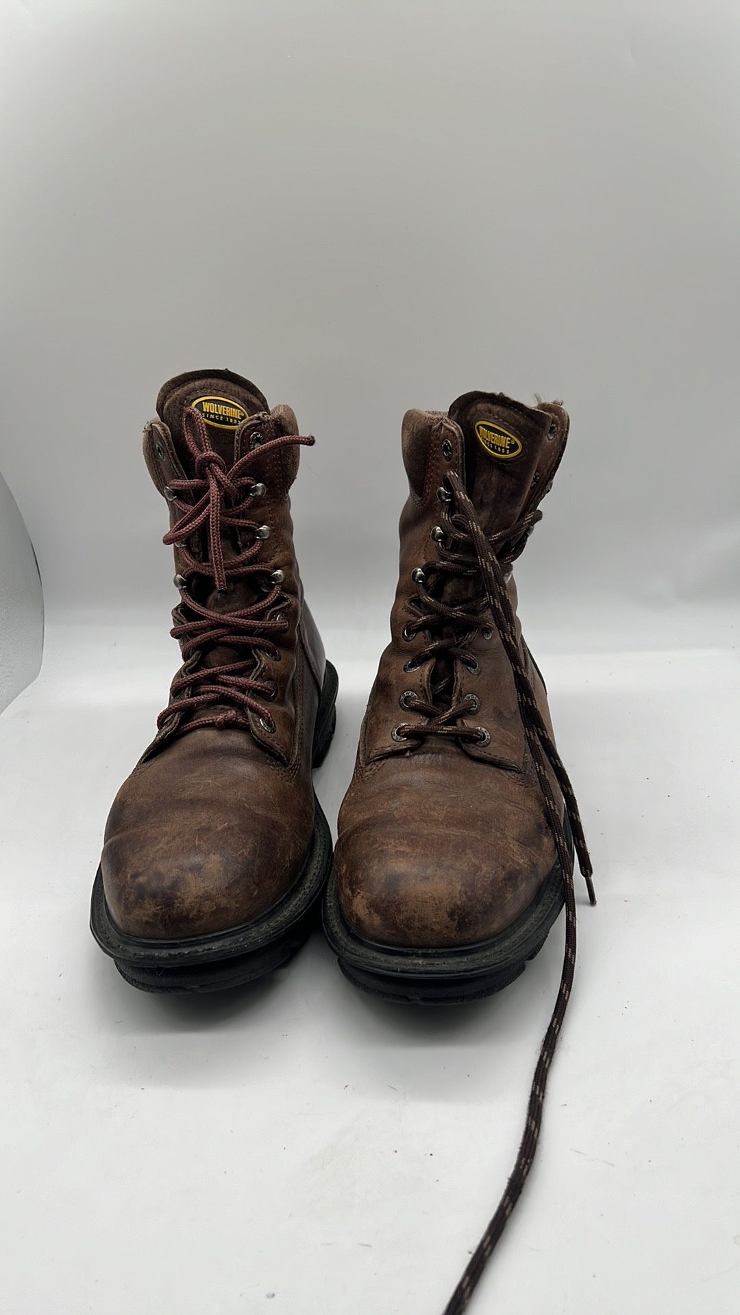 Wolverine DuraShocks Slip Resistant Work Boots, Brown Leather, Men's 12 D