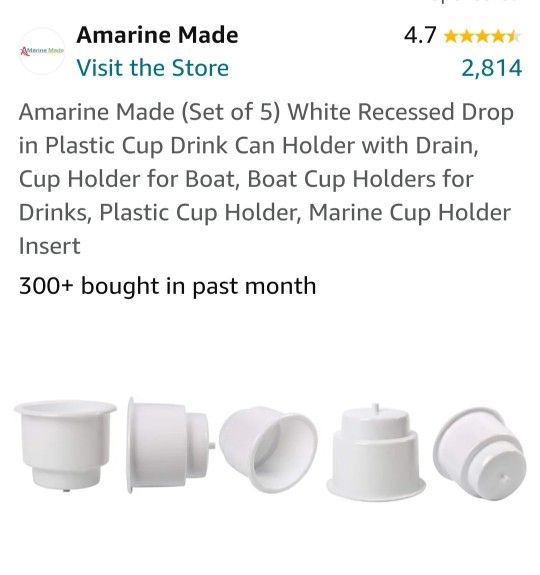 New In Box. Set Of 5 Cup Holders For Boat ( R/v As.well I'm sure) See Photo's. Cash Pickup Only