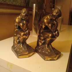 Antique European Bookends. Thinking Man. 1950s 