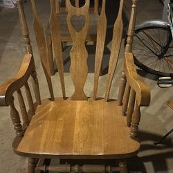 Solid Oak Sweetheart Rocking Chair