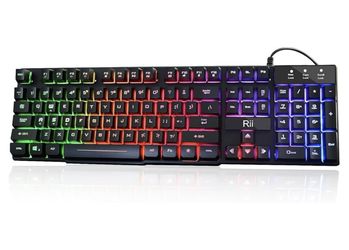 Rii RK100+ Multimedia PC Gaming Keyboard, Office Keyboard for Working or Printing Gaming, Office Device for Working or Printing Gaming, Office Device
