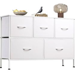 < View listing • • ..... New white, black or gray fabric 5-drawer metal frame storage cabinet 
