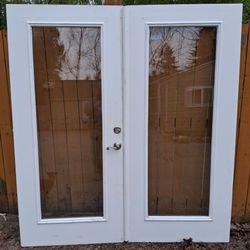 Vinyl French Doors 72x80 Glass