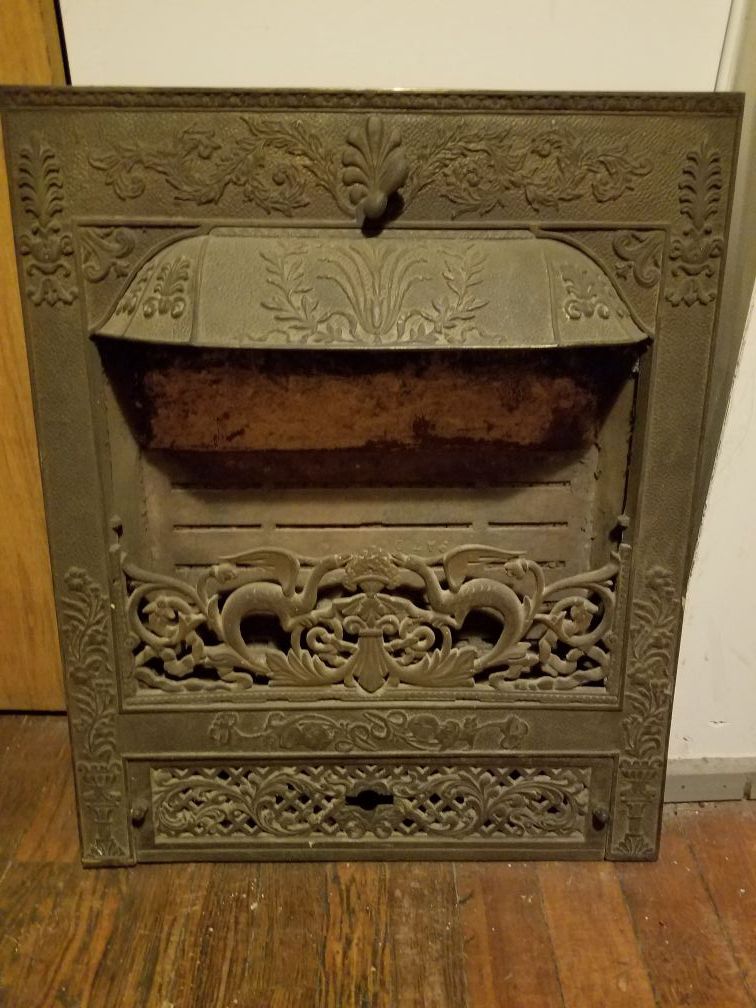Antique fireplace cover