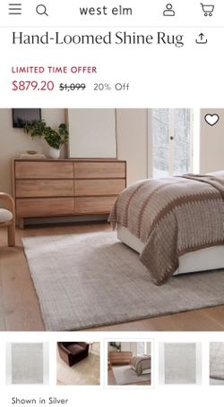 West Elm Hand-loomed shine rug
Size: 8x 10'