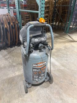 Based on your photo, that’s a McGraw 20-gallon, 135 PSI oil-lube air compressor (Harbor Freight model