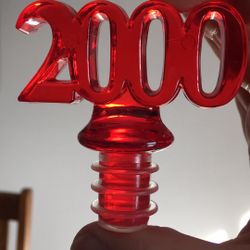 Acrylic Bottle Stopper The Millenium Year 2000  Red 