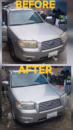 Headlights Restoration, Upholstery cleaning, wash polish Wax buffing Engine bay paint corrections