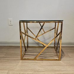Amalfi Gold Chrome Side End Table