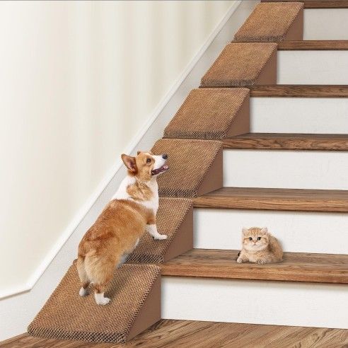 6 brown pet stair ramps for old/injured pets