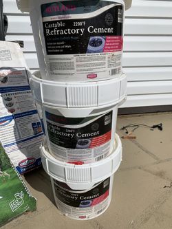 3 buckets of Refractory Cement