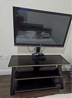 TV Glass Table Console with TV included
