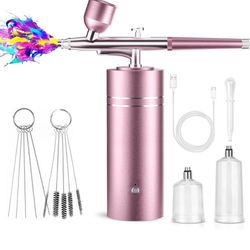Nails Cordless Portable Airbrush Kit with Compressor 30PSI High-Pressure Rechargeable Air Brush Spray Machine with 0.3mm Nozzle 