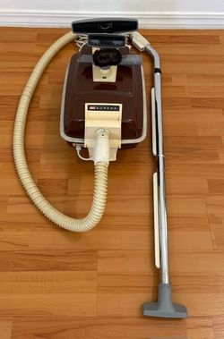 Vintage Eureka Model 1745 Canister Vacuum Cleaner with Hose & Attachments