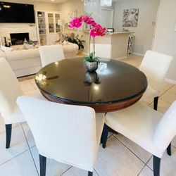 Dining Chairs - 6 Total - Chair Covers Included. 