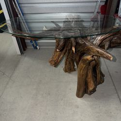 Wooden Table Glass Top Sealed Wood 