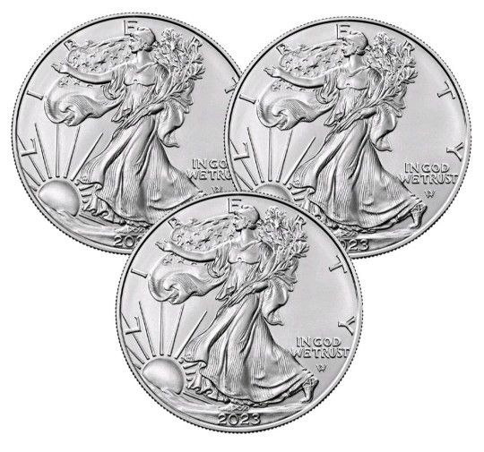 (3) One Ounce American Silver Eagles