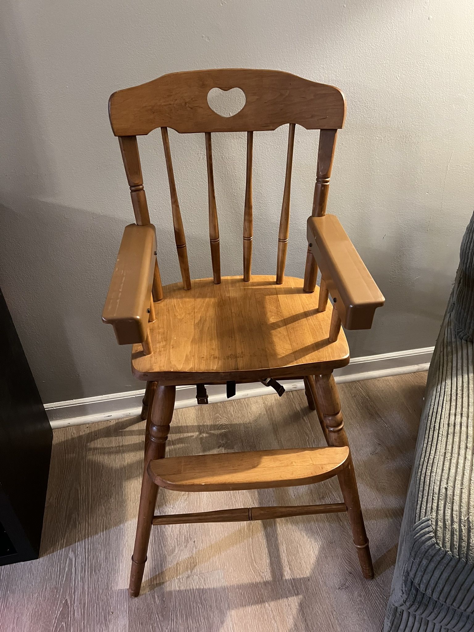 VINTAGE Fisher Price Wooden High Chair With removable