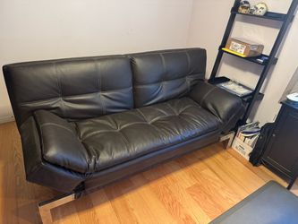 Leather Couch Bed - Great Condition