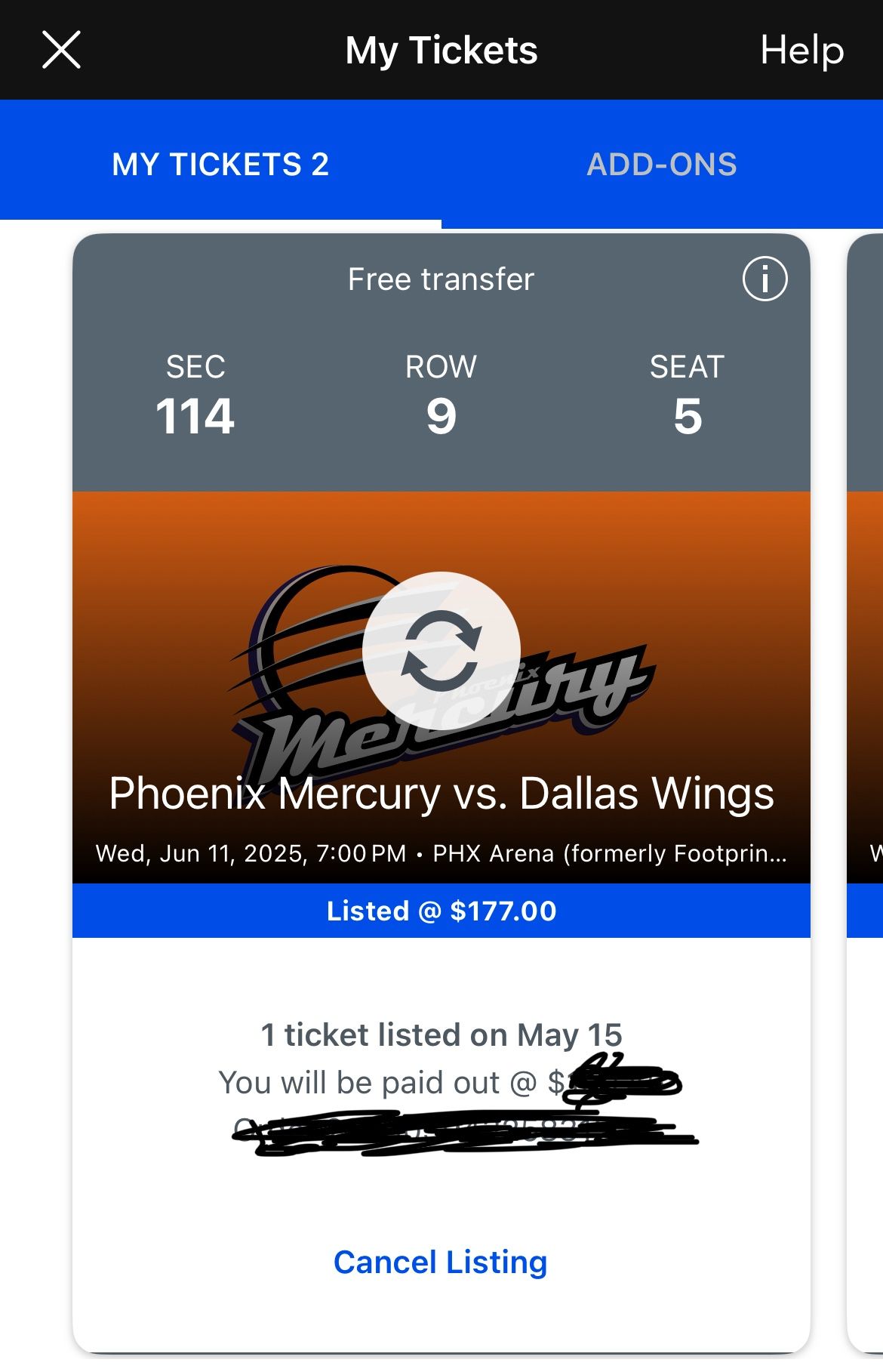 2 Tickets For Dallas Wings @ Phoenix Mercury
