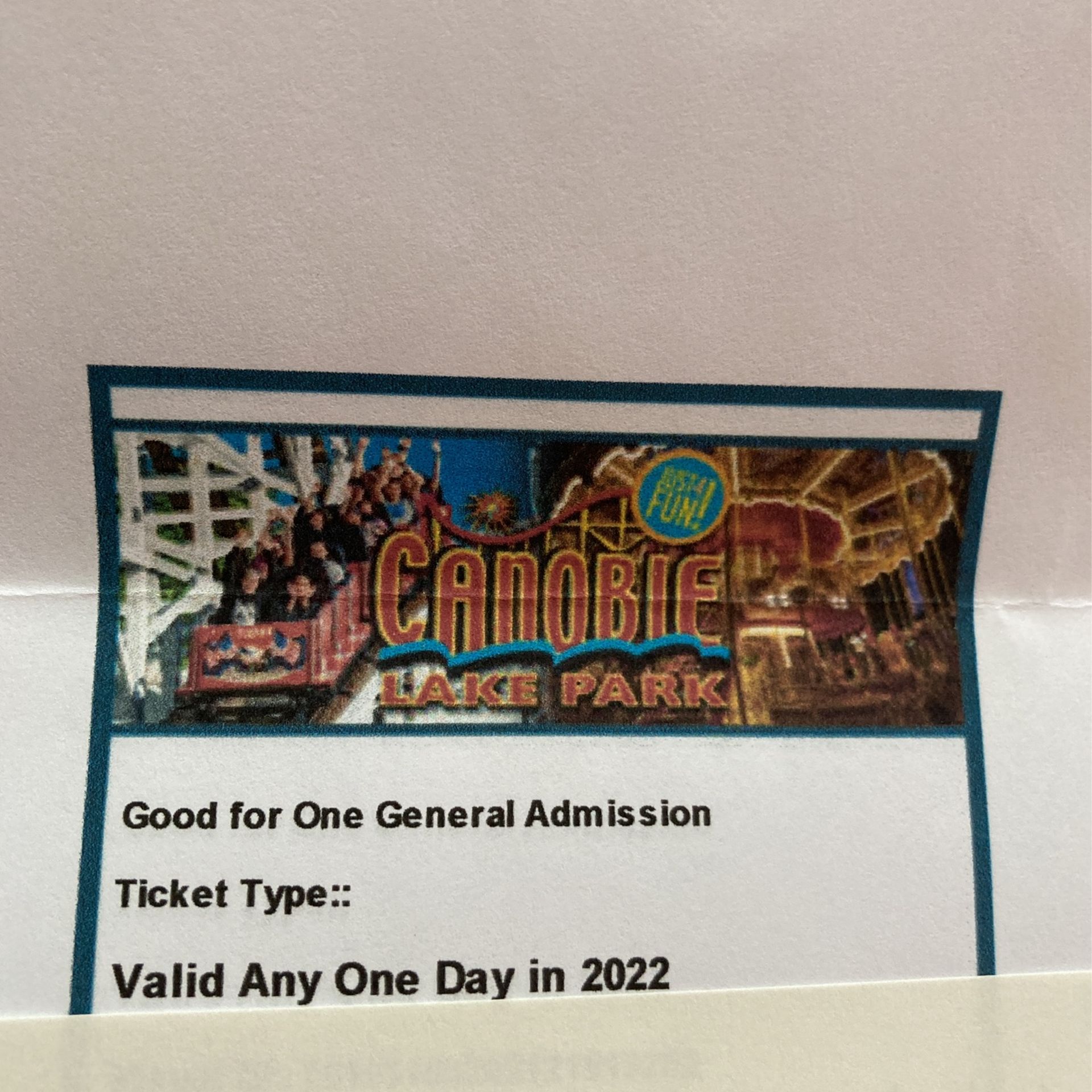 4 Canobie Lake Tickets