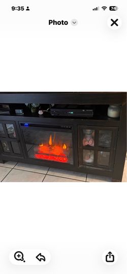 Tv stand and fireplace