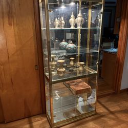 GLASS ANTIQUE  CABINET- made in USA 