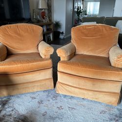 A Set Of 2 Velvet Chairs/Armchairs