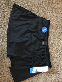 Black bathing suit skirt/shorts