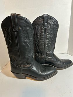 Laredo  Deertan 51071 Black Cowgirl Leather Western Boots Women Size 5 M-$38 CASH
